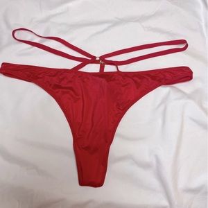 Victorias Secret double strappy Red Thong size L